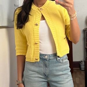 zara 3/4th sleeve yellow sweater